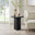 Sutton Black Veneer Wood Round Side Table