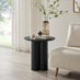 Sutton Black Veneer Wood Round Side Table
