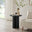 Sutton Black Veneer Wood Round Side Table