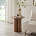 Sutton Walnut Veneer Wood Round Side Table