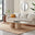 Sutton Beige Travertine Stone Veneer Oval Coffee Table