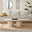 Sutton Beige Travertine Stone Veneer Oval Coffee Table