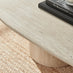 Sutton Beige Travertine Stone Veneer Oval Coffee Table