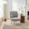Sylvie Accent Chair Black and Cream Stripe Oak Effect Legs
