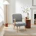 Sylvie Accent Chair Black and Cream Stripe Oak Effect Legs