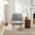Sylvie Accent Chair Black and Cream Stripe Oak Effect Legs
