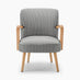Sylvie Accent Chair Black and Cream Stripe Oak Effect Legs