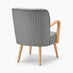 Sylvie Accent Chair Black and Cream Stripe Oak Effect Legs