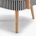 Sylvie Accent Chair Black and Cream Stripe Oak Effect Legs