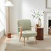 Sylvie Accent Chair Green and Cream Stripe Oak Effect Legs
