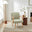 Sylvie Accent Chair Green and Cream Stripe Oak Effect Legs