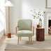 Sylvie Accent Chair Green and Cream Stripe Oak Effect Legs