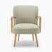 Sylvie Accent Chair Green and Cream Stripe Oak Effect Legs