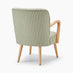 Sylvie Accent Chair Green and Cream Stripe Oak Effect Legs