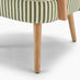 Sylvie Accent Chair Green and Cream Stripe Oak Effect Legs