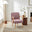 Sylvie Accent Chair Berry and Cream Stripe Oak Effect Legs