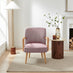 Sylvie Accent Chair Berry and Cream Stripe Oak Effect Legs