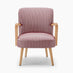 Sylvie Accent Chair Berry and Cream Stripe Oak Effect Legs
