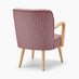 Sylvie Accent Chair Berry and Cream Stripe Oak Effect Legs