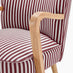 Sylvie Accent Chair Berry and Cream Stripe Oak Effect Legs