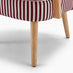 Sylvie Accent Chair Berry and Cream Stripe Oak Effect Legs
