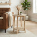 Tacoma Round White Oak Wood Side Table