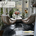 Tahiti Beige Rattan Garden Chair with Footstool