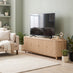 Tam Oak Wood Effect 4 Door Large Storage TV Stand