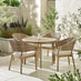 Tari & Asa Wood 4 Seat Round Table Garden Dining Set
