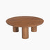 Teton Round Walnut Wood 3 Leg Coffee Table