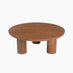 Teton Round Walnut Wood 3 Leg Coffee Table
