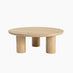 Teton Round White Oak Wood 3 Leg Coffee Table
