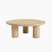 Teton Round White Oak Wood 3 Leg Coffee Table
