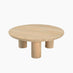 Teton Round White Oak Wood 3 Leg Coffee Table