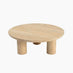 Teton Round White Oak Wood 3 Leg Coffee Table