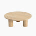 Teton Round White Oak Wood 3 Leg Coffee Table