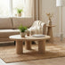Teton Round White Oak Wood 3 Leg Coffee Table