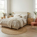 Tilly Cream & Bronze Fabric Ottoman King Size Bed Frame