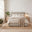 Tilly Beige & Brown Herringbone Fabric Ottoman King Size Bed Frame