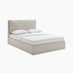 Tilly Beige & Brown Herringbone Fabric Ottoman King Size Bed Frame