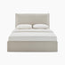 Tilly Beige & Brown Herringbone Fabric Ottoman King Size Bed Frame