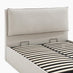 Tilly Beige & Brown Herringbone Fabric Ottoman King Size Bed Frame