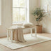 Tobermory Whitewashed Wood Dining Table & 2 Benches