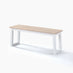 Tobermory Whitewashed Wood Dining Table & 2 Benches