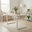 Tobermory Whitewashed Wood Dining Table & 2 Benches