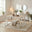 Tobermory Whitewashed Wood Dining Table & 2 Benches