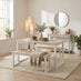 Tobermory Whitewashed Wood Dining Table & 2 Benches