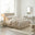 Trifle Beige Boucle Fabric Ottoman Double Bed Frame