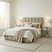 Trifle Taupe Velvet Ottoman Double Bed Frame