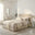 Trifle Beige Boucle Fabric Ottoman King Size Bed Frame